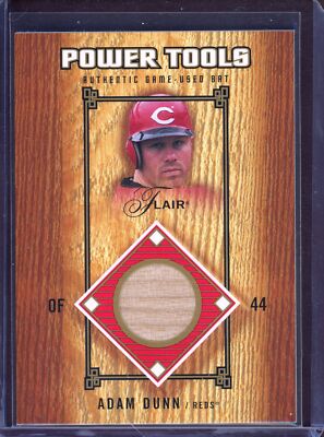 ADAM DUNN ~ 2003 Flair Power Tools Gold Bat Relic #AD (#15/100)