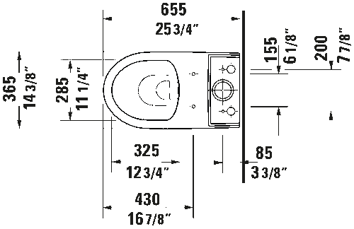 Duravit No.1 Close coupled toilet pan open back white horizontal outlet floor st - Picture 7 of 10