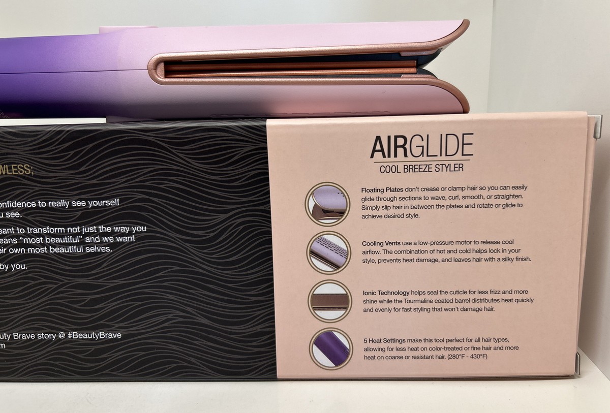 Calista AirGlide Cool Breeze Hair Styler Pink 280°F-430°F Ionic Technology Calista AirGlide Multi-Tasking Cool Breeze Styler 1” Peach  main image 3