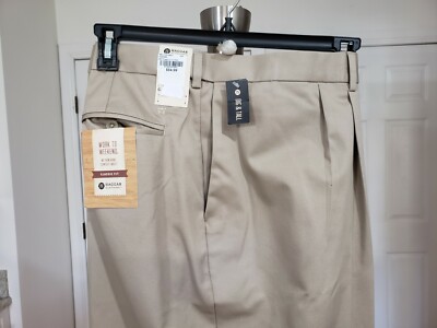 Haggar Men's Work To Weekend Khaki Classic Fit No Iron Hidden