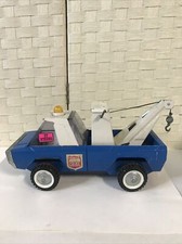 VINTAGE BUDDY L POLICE WRECKER- 13" LONG-PRESSED STEEL  IT STEERS  