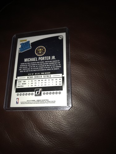 2018-19 Panini Donruss Optik Michael Porter Jr RC #182 bewertet Rookie NM/MT+ - Bild 5 von 5