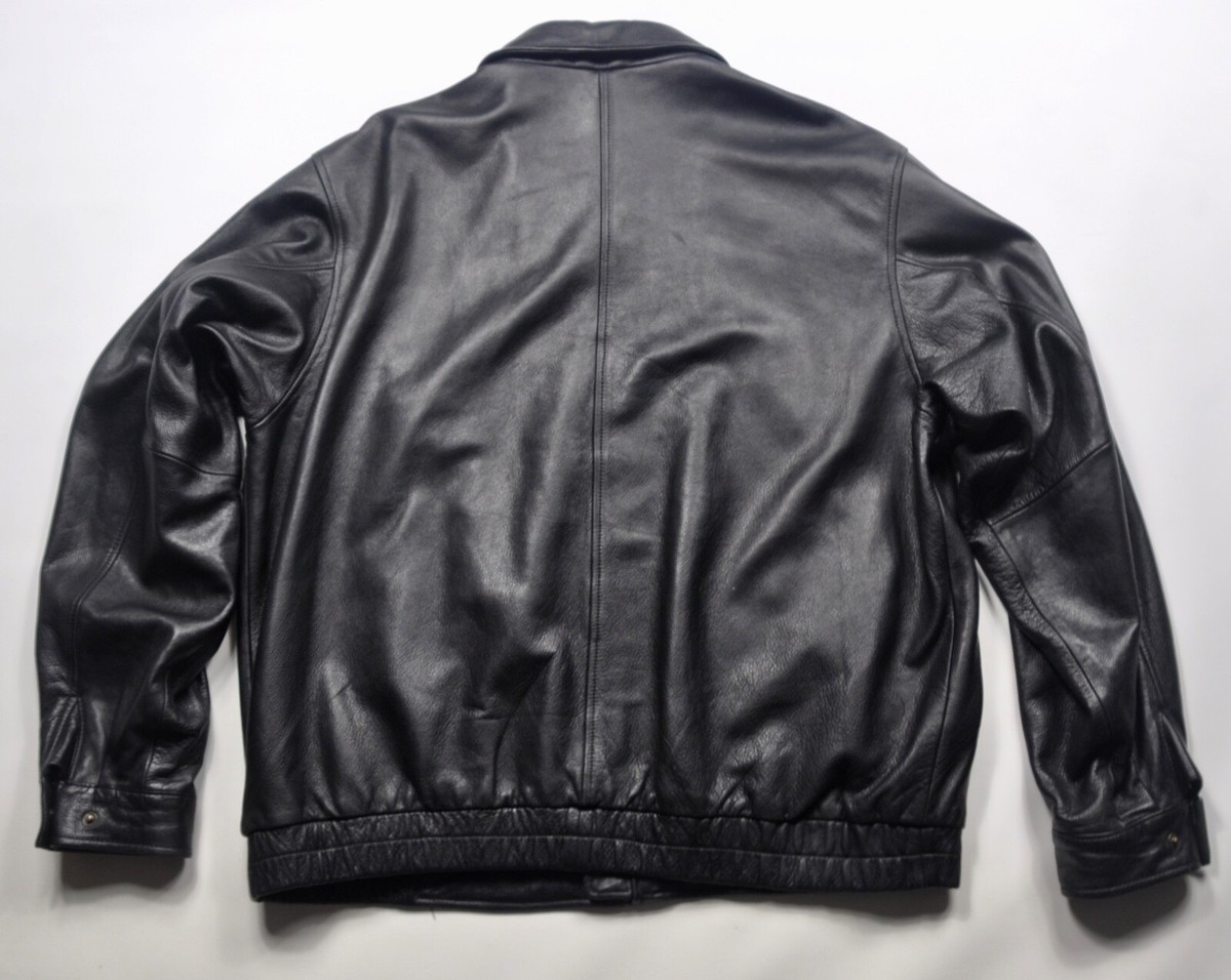 Vintage Eddie Bauer Bomber Jacket Mens XLT Black Leather Vintage Eddie Bauer Bomber Jacket Mens XLT Black Leather