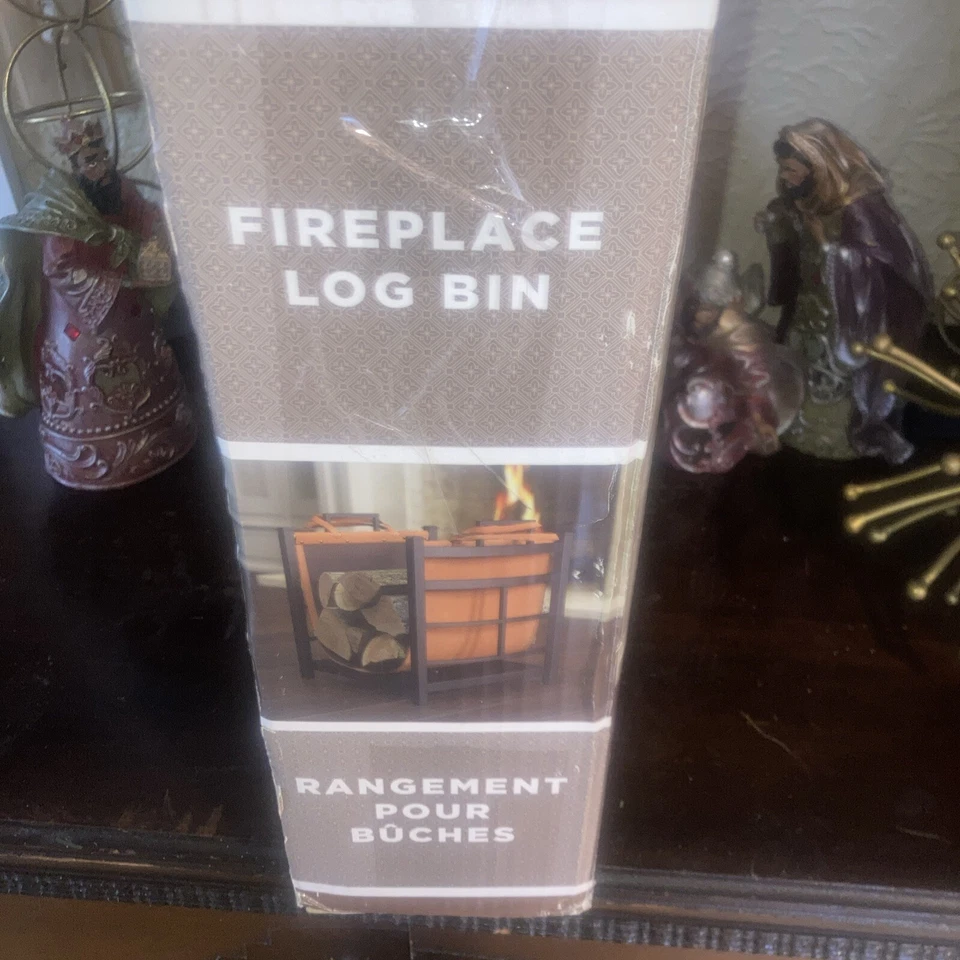 Cubo de troncos Panacea Mission con soporte de troncos de cuero sintético y acero aleado Foto 2 de 4