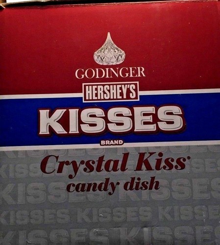 godinger hersheys kisses crystal kiss candy dish new in box