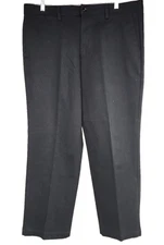 Dockers Stretch Waistband Men's 38W x 29L Wide Leg Front Pleat Dress Pants Black