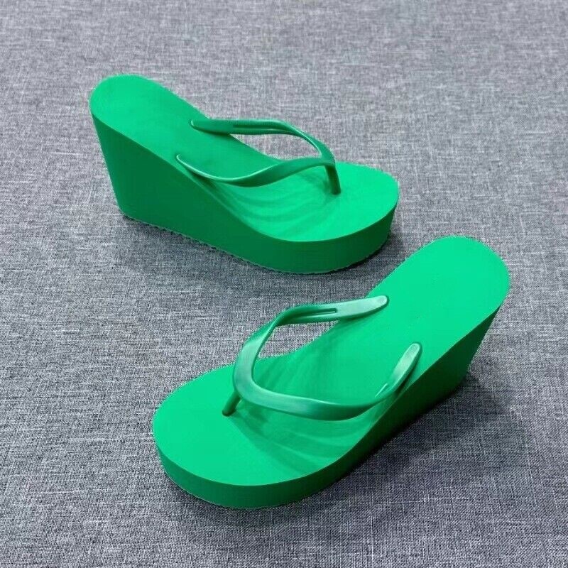 Womens Wedges Flip Flops Summer High Heels Sandals Platform