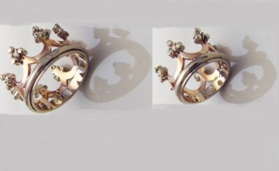 Einzigartige Exklusive Eheringe Trauringe 585 er Weiß/Gelb Gold mit Brillanten 