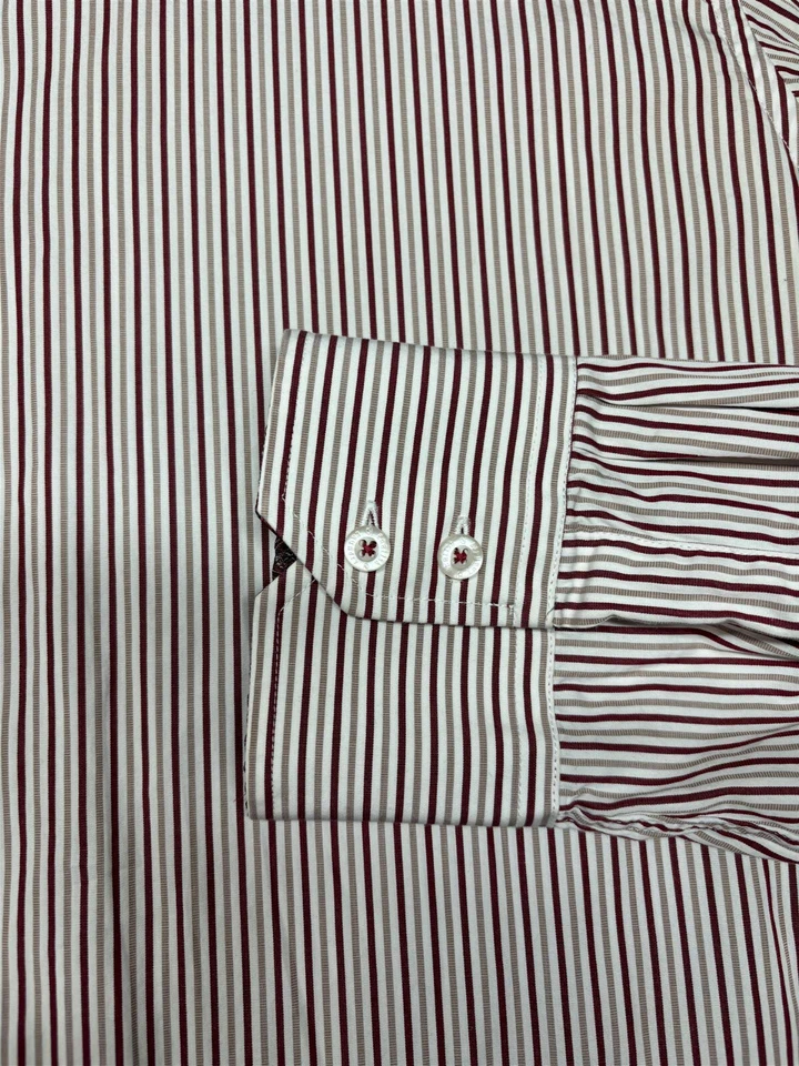 Camisa a rayas de algodón manga larga con botones delanteros de lavandería inglesa para hombre 17 1/2 34/35 Foto 2 de 4