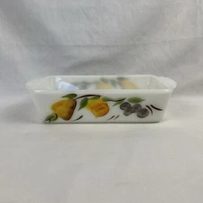 Fire King Gay Fad Casserole Dish Loaf Pan 1 Qt Bread 409 Milk Glass Ovenware Vtg
