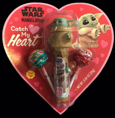 Star Wars Mandalorian Catch my Heart Pop-Ups! Lollipop Holder w/ 2 Chupa Chups