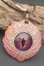 medaglione occhio di drago, dipinda a mano design exclusivo dragon Sight colleti