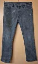 Levis 504 Jeans Black Denim Stretch Marked Workwear Style Size W36 L30