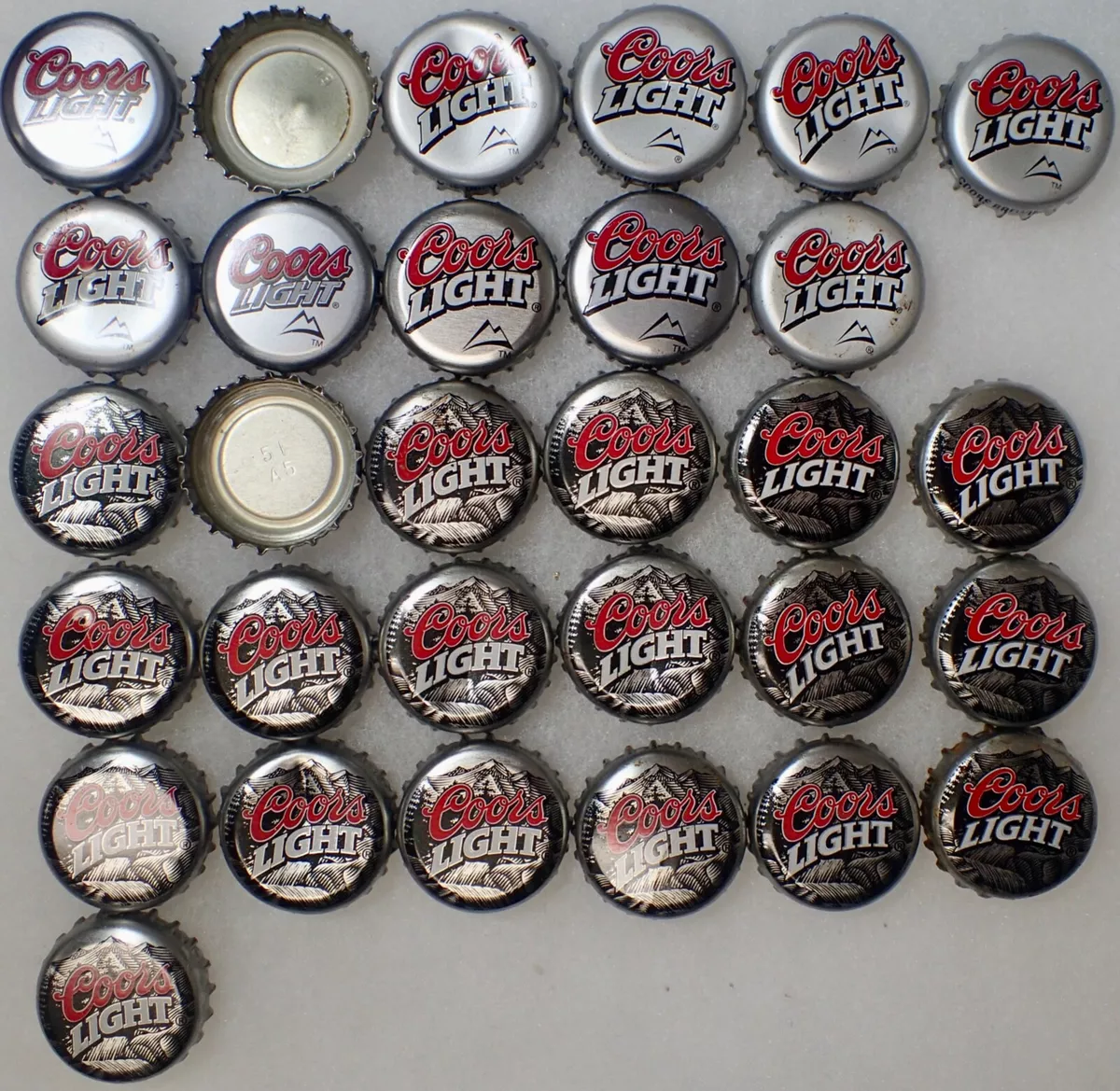 30) Vintage Coors Light Beer Collectible Bottle Caps 2-Designs | eBay