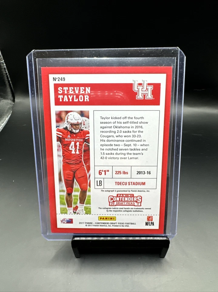 2017 Panini Contenders Draft Picks - College Ticket #249 Steven Taylor (AU, RC) - Image 2 of 2