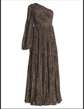 Fame And Partners The Tori One-shoulder Dress In Safari Leopard Tan Size 4
