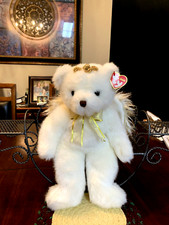 Ty Vintage 2001, 14 inch, Classic DIVINE Angel , Gold  White Wings, MWMT.