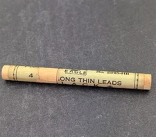 Vintage Eagle Pencil Co 2545 HB Black 4” Wood Tube Thin Mechanical 7 Leads