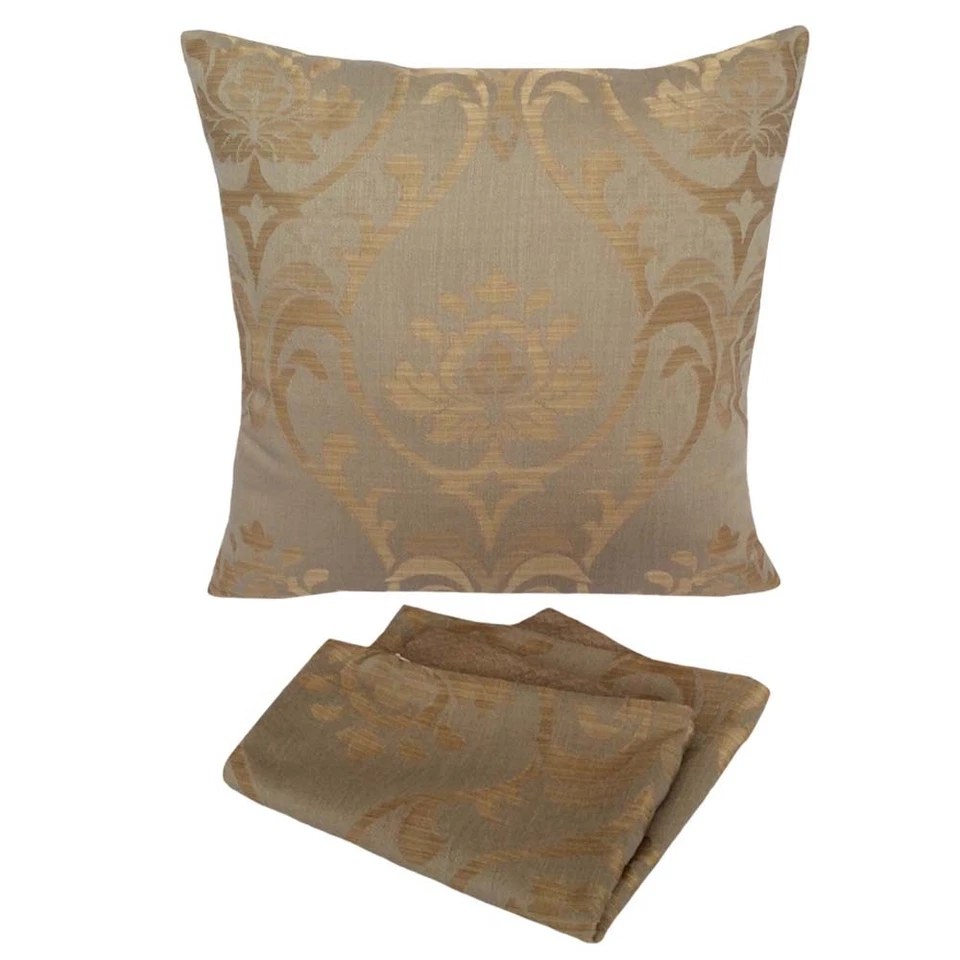 Funda de almohada/funda de cojín decorativa/decorativa lila con patrón de loto de lino 18"x18" Foto 3 de 4