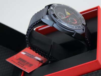 Ferrari Forza Navy Blue Stainless Steel Mesh Men 