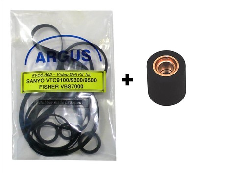 VCR Belt KIT for SANYO VTC9100, VTC9300, VTC9500, FISHER VBS7000 + PINCH ROLLER - Afbeelding 1 van 7