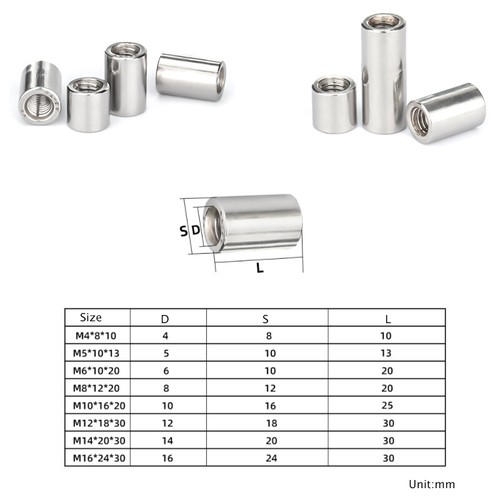 10 Stück M2 Aluminium Gewindehülsen - Runde Verbindungsmuttern Für Modellbau