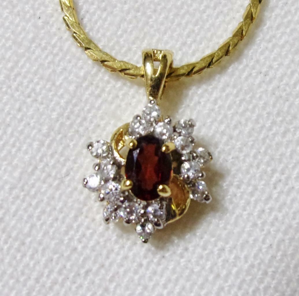 Monet Gold Tone Rectangular Link Chain Necklace w… - image 1