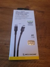 SCOSCHE CCB4SG-SP Strikeline Premium USB-C to USB-C Sync Braided Charging Cable,