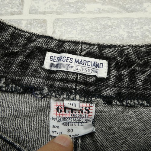 VINTAGE GUESS Georges Marciano Jeans Size 27 Gray Tapered Made in USA - Picture 2 of 12