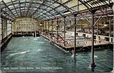 Postcard Interior Sutro Baths San Francisco California CA 1910 J12