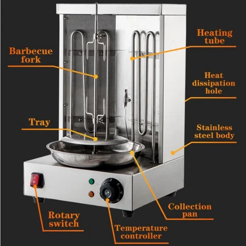 Electric Doner Kebab Shawarma Grill Machine Tacos BBQ Pastor Gyros Rotisserie AU - Picture 7 of 15
