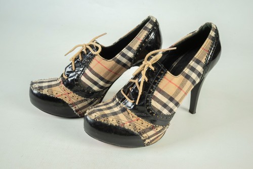 Vintage Burberrys London Nova Check Heels Shoes Size 37 - Picture 4 of 9