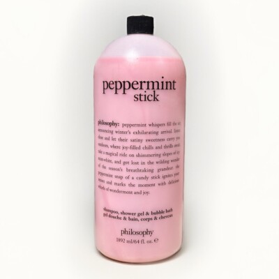 Philosophy Peppermint Stick Shampoo, Shower Gel & Bubble Bath 64 Oz