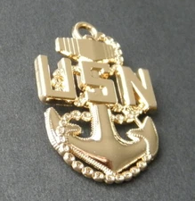 NAVY CHIEF PETTY OFFICER BASIC ANCHOR LAPEL PIN 3/4 x 1.25 INCHES GOLD COLORED