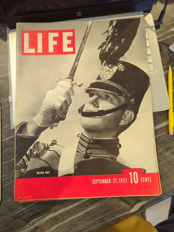 Life Magazine September 27 1937 Special Issue Nelson Eddy No Label VTG