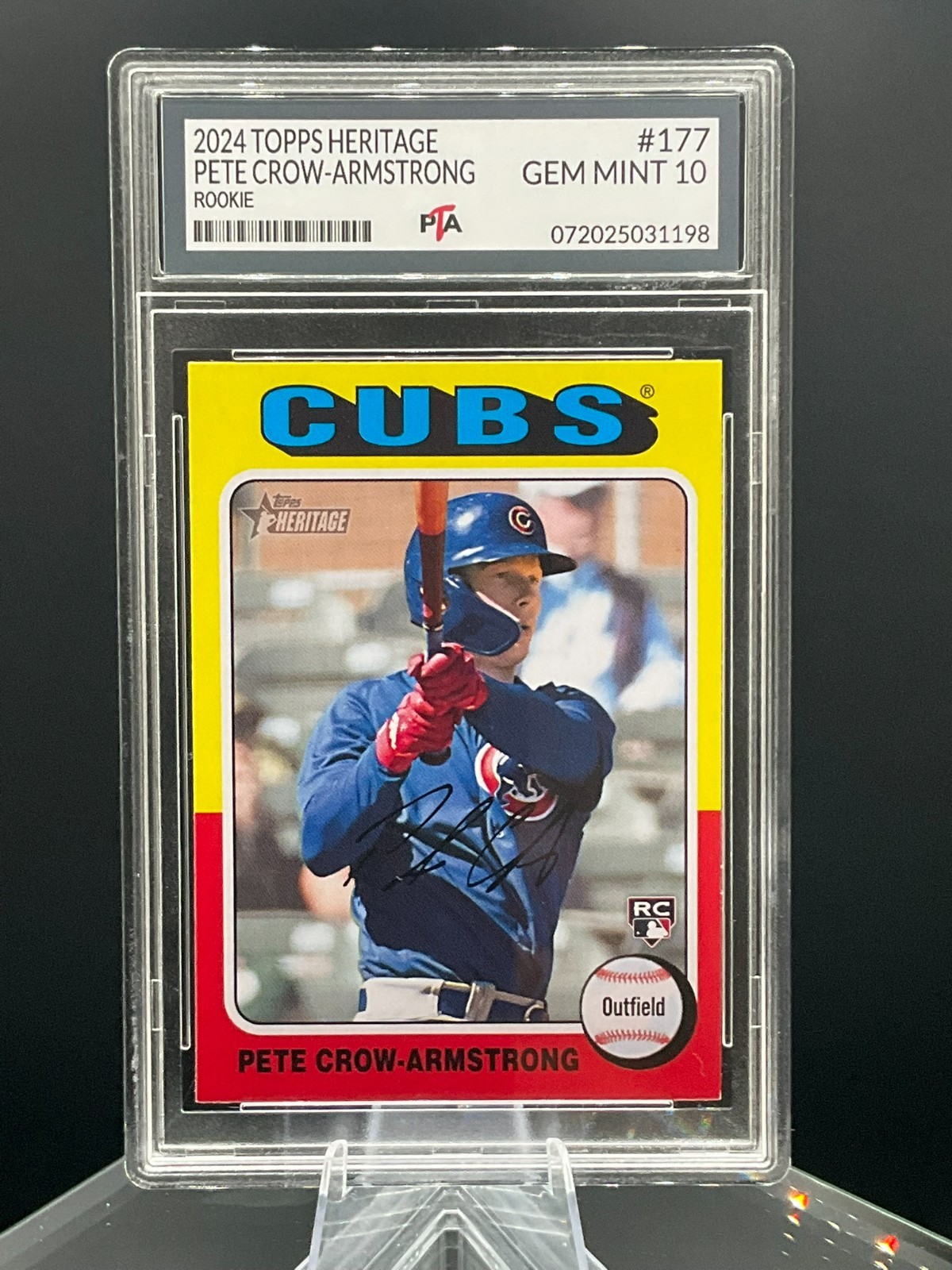 2024 Topps Heritage #177 Pete Crow-Armstrong True Rookie Cubs~GEM MINT PTA 10 🔥