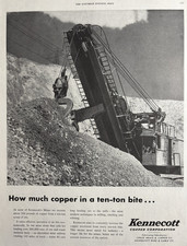 1953 Kennecott Copper Corp Chase Brass Wire Cable Mines Recovered VTG Print Ad