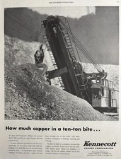 1953 Kennecott Copper Corp Chase Brass Wire Cable Mines Recovered VTG Print Ad