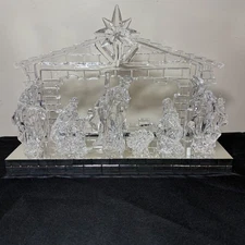 Kurt Adler 8.7 Inch Musical Nativity Scene LED Light Up Acrylic Star READ
