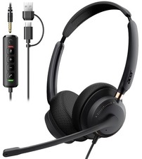 Acer USB Headset with Microphone for PC, Clear Sound Quality Call   Black