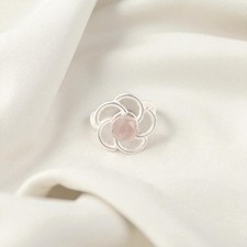 Natural Rose Quartz Gemstone 925 Sterling Silver Handmade Jewelry Ring For Women