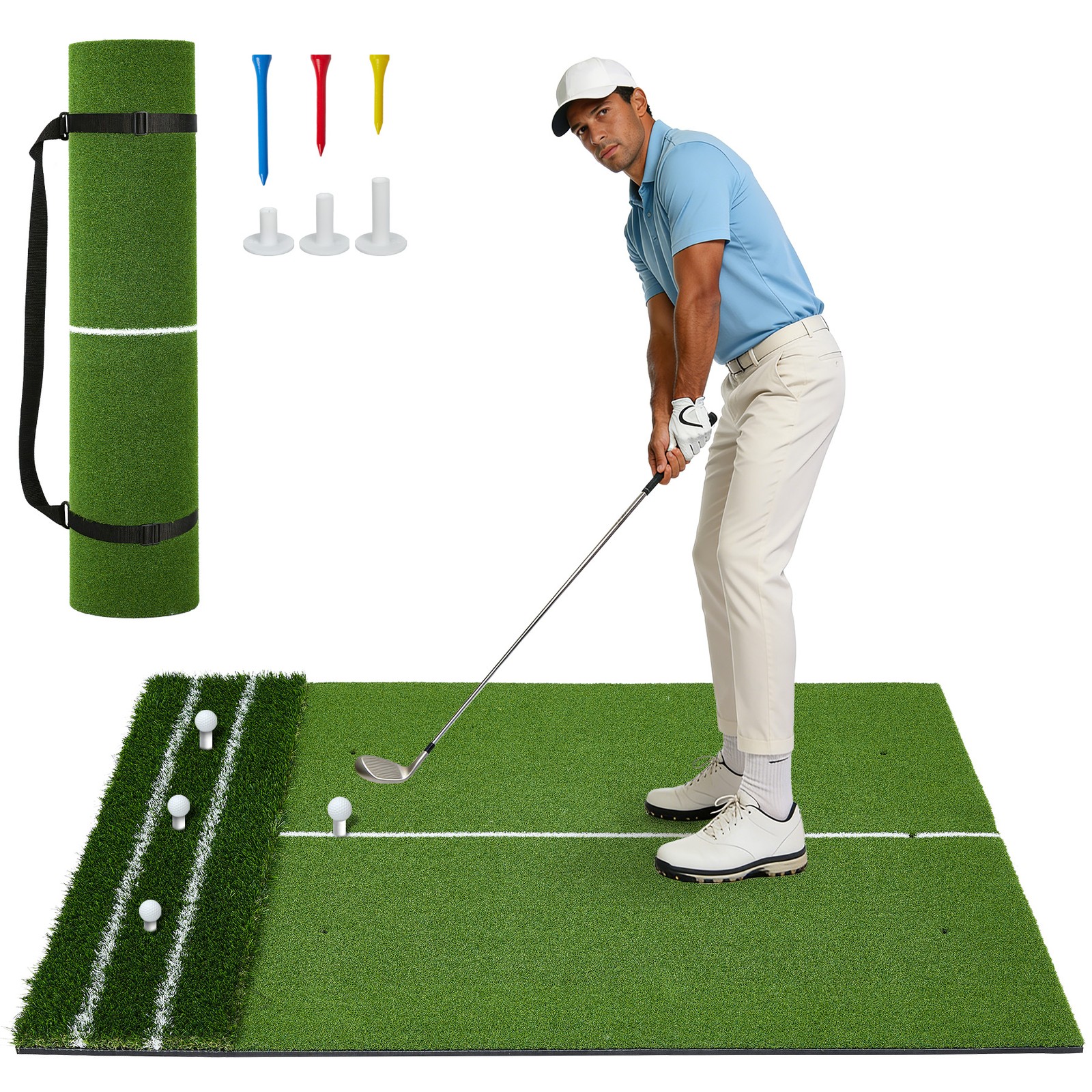 Hitting Mat 5x4 Ft, High-density Practice Mat With Alignment