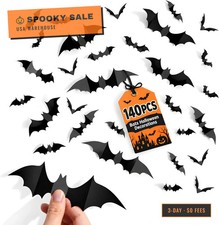 140Pcs Bats Halloween Decor, Halloween Party Supplies Stickers