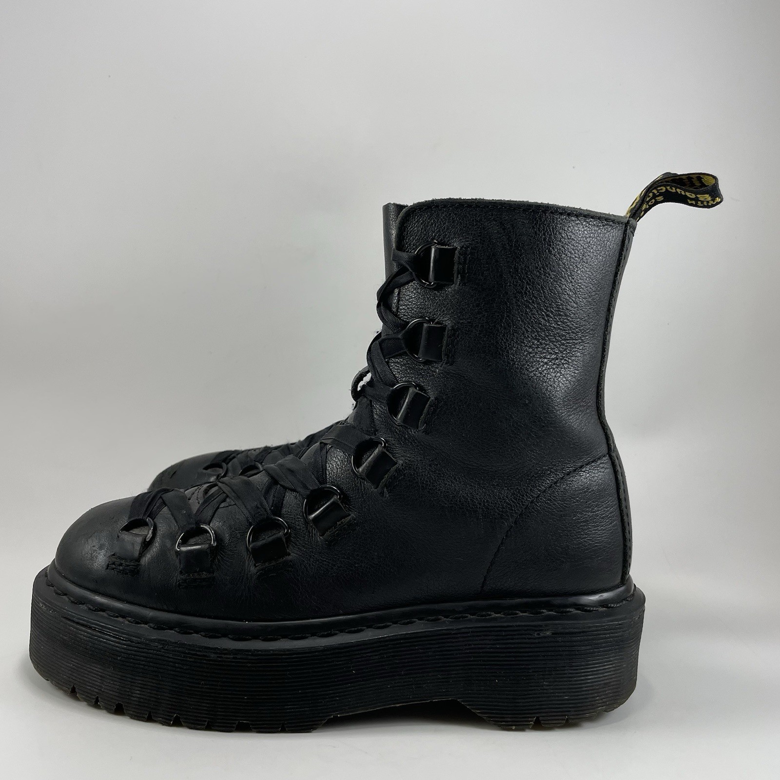 Dr. Doc Martens Trevonna Platform Boots Women US 7 Black/Black Pisa D Ring 8-Eye thumbnail 3