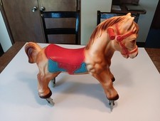 Vintage 1965, Blazon, Blow Mold, Riding Horse, 16  , Body On Wheels...