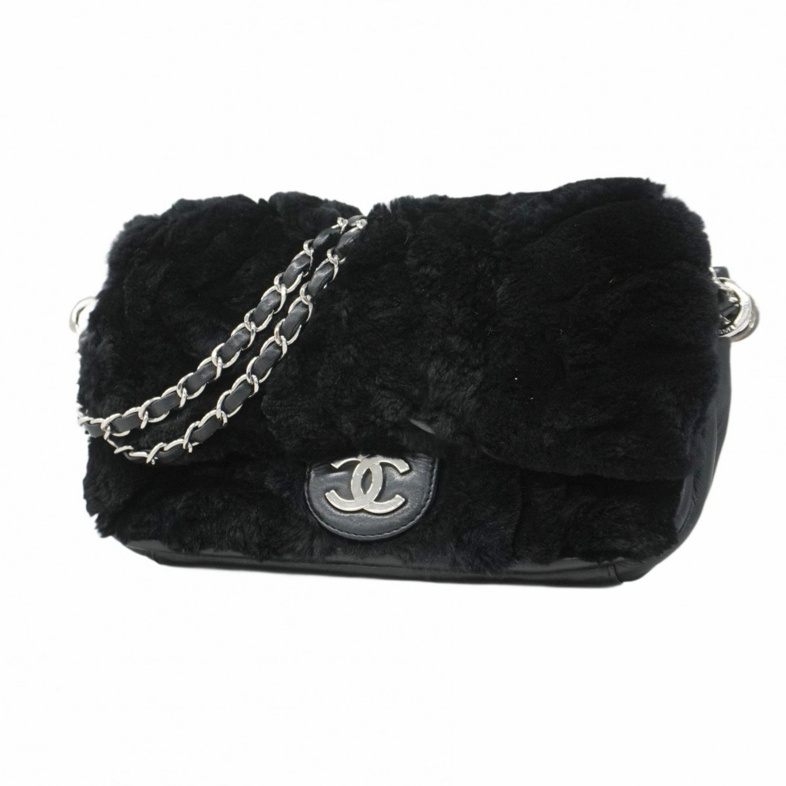 Chanel Black Fur Chain Shoulder Bag for Women GZl19u7x-image