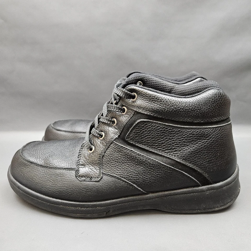 Orthofeet Highline Zapatos Hombres 13 Negro Cuero Ortopédico Caminar Botines Foto 3 de 4