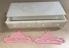 Vintage Susy Goose Barbie Doll Hope Chest Furniture Dresser Pink Clothes Hangers