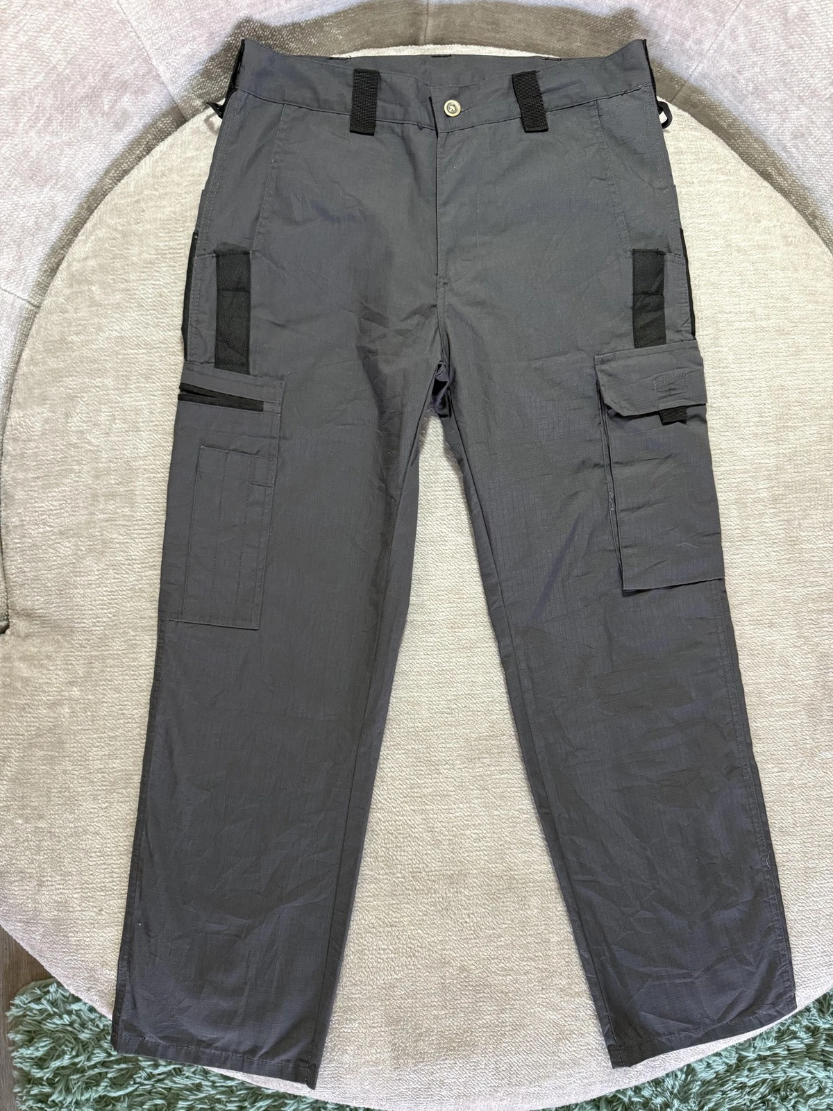 Tactical Series Cargo Pants Mens Small Gray Ripstop Utility Pocket Workwear