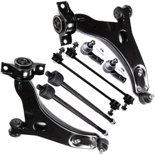 Front Suspension Kit Lower Control Arm w/Ball Joint Outer Inner Tie Rod End Sway